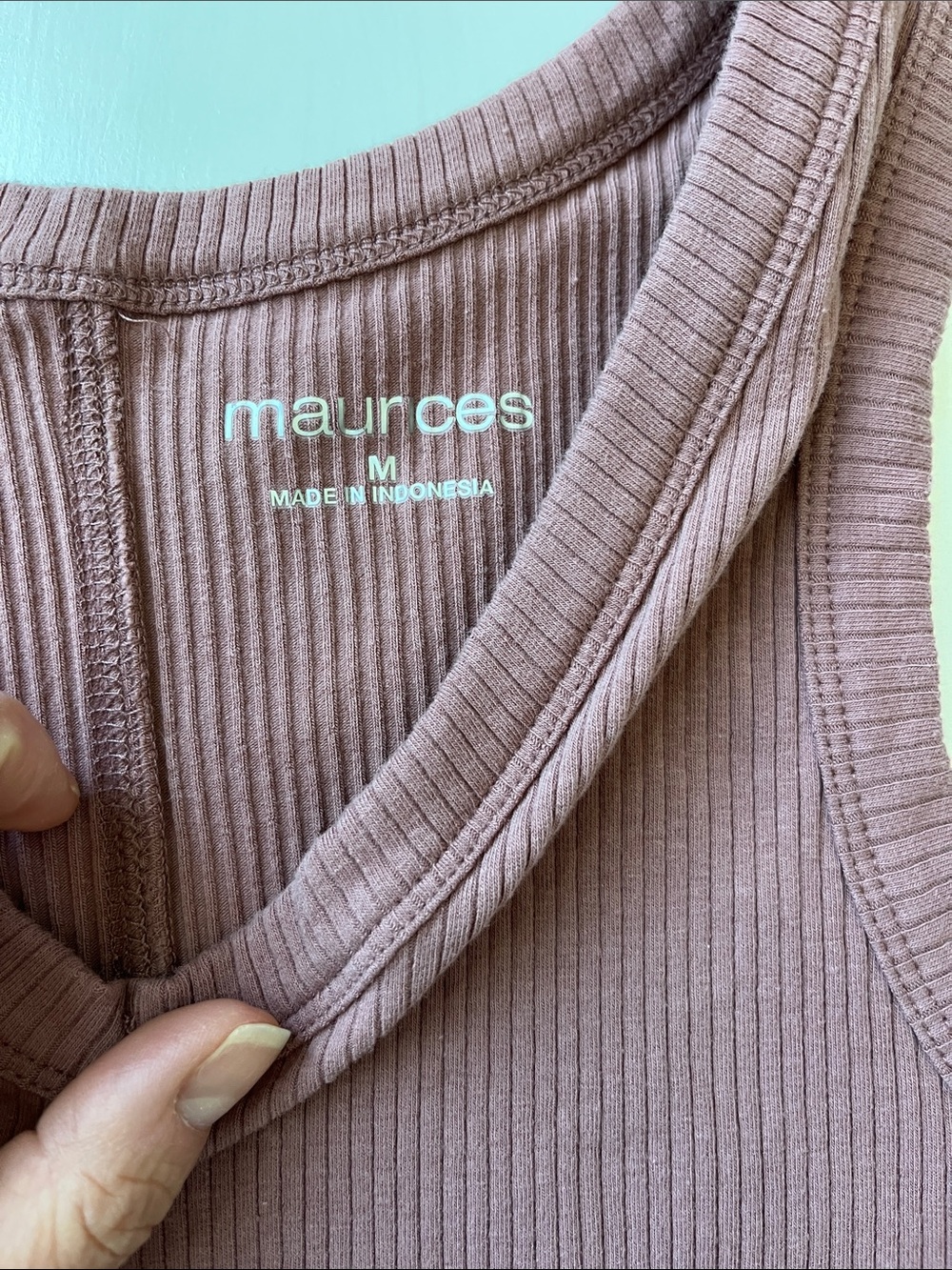 MAURICES Ribbed V-Neck Tank Top - Mauve Rose - Picture 2 of 6